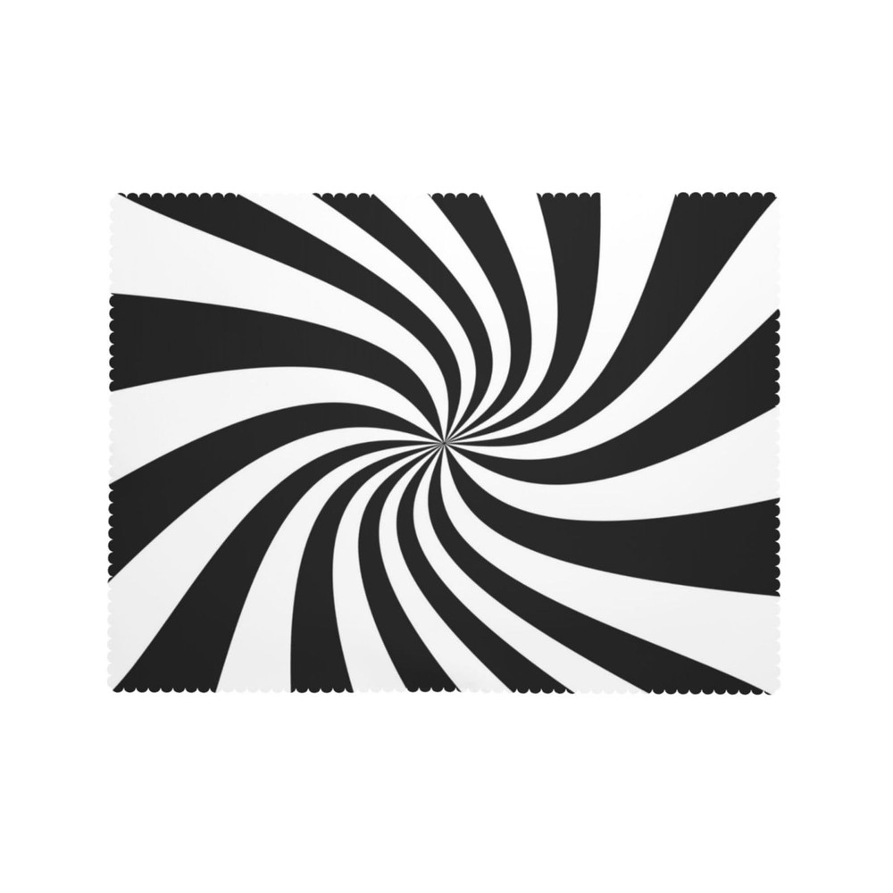 Black White Rectangle Tablecloth Funny Swirl Stripes Table Cloth Modern Recta...