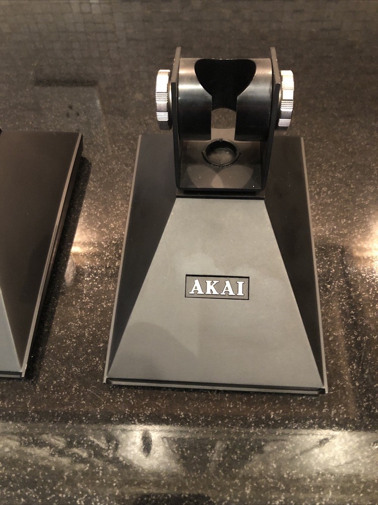 Akai Microphone Pair (2) Stands Made in Japan