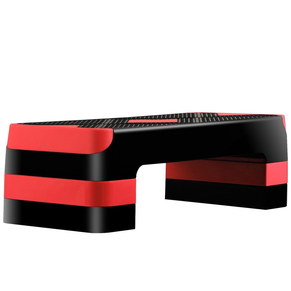 26.5" Aerobic Exercise Step Platform w/4 Risers Adjustable Workout Stepper Red