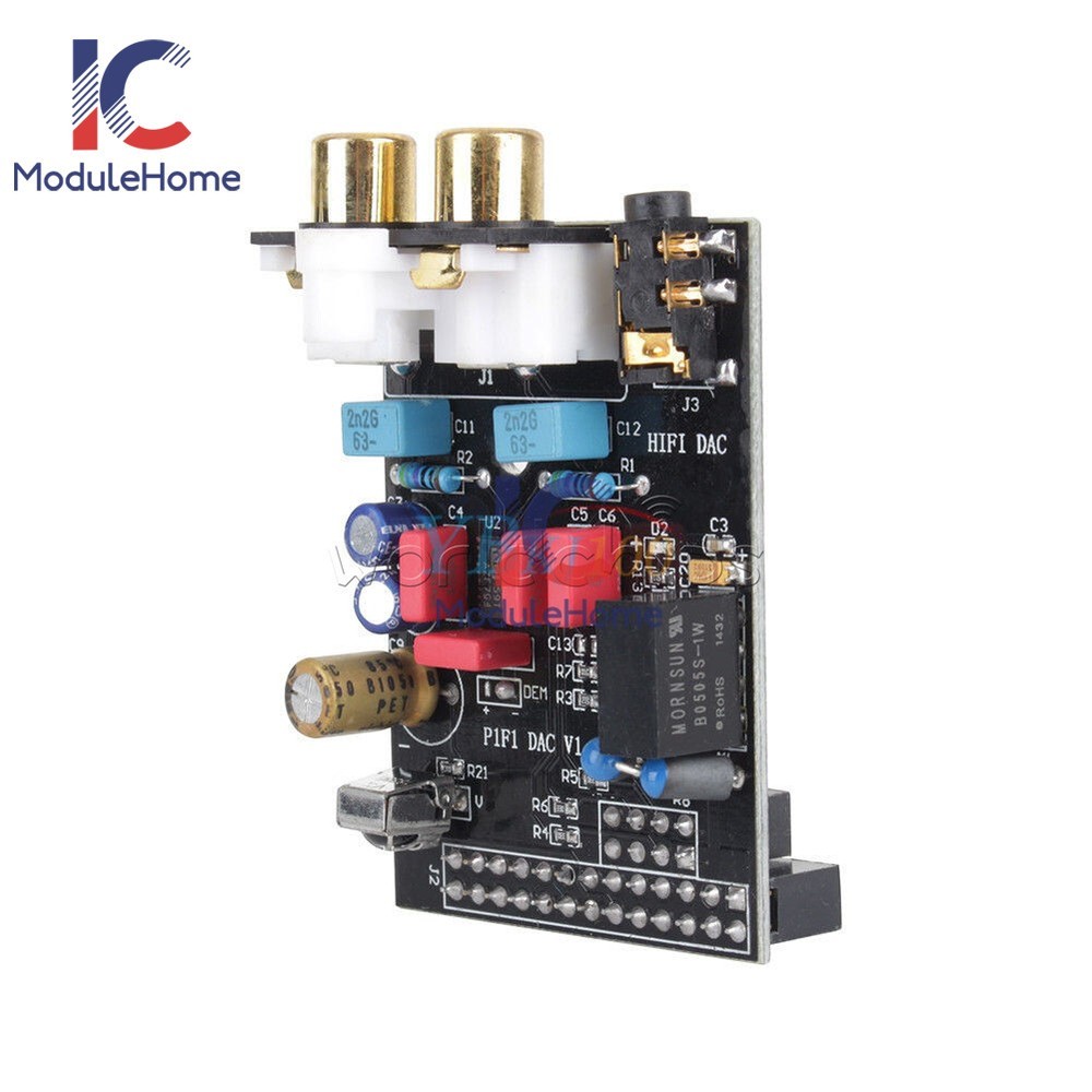 Black HIFI DAC Audio Sound Card Module I2S Interface For Raspberry Pi B Version