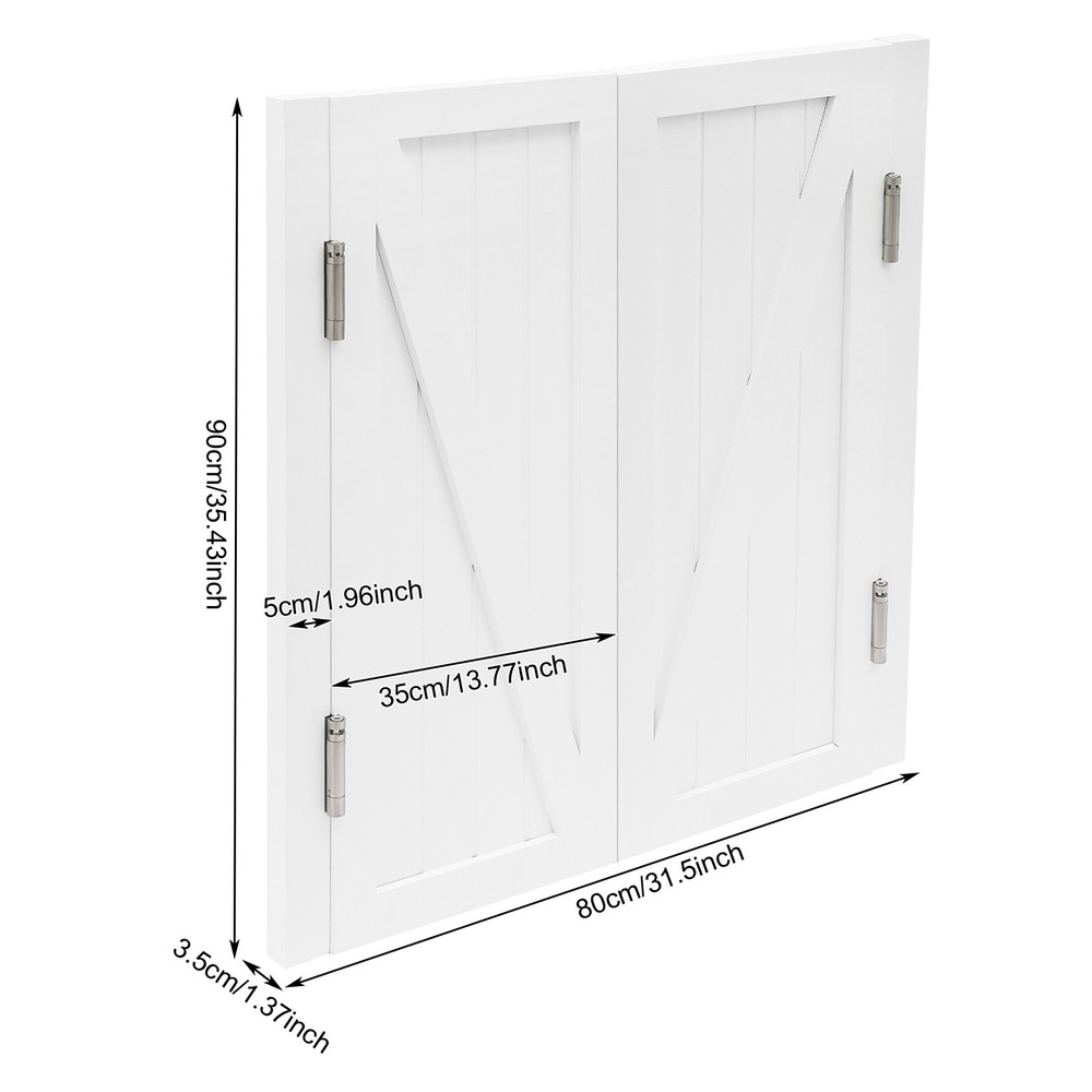 Partition Doors Solid Wood Entrance Partial Door Double-Doors Leaf for Home Yard