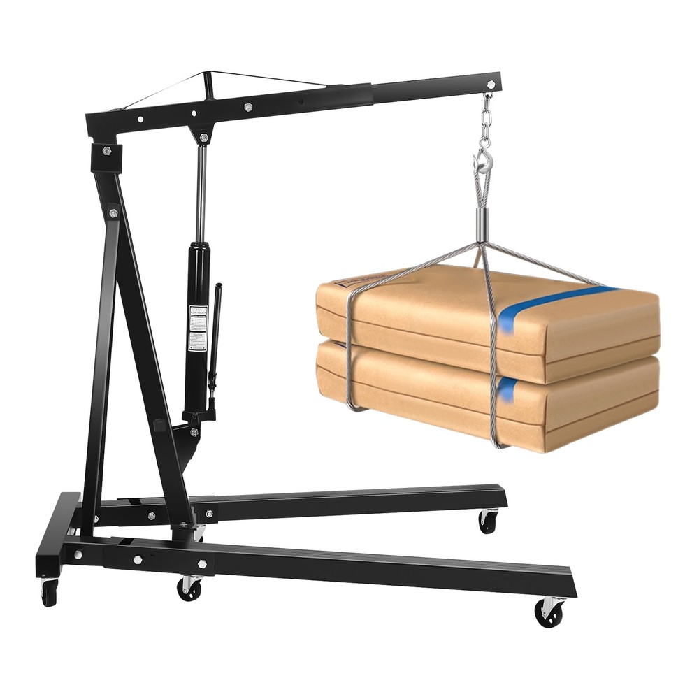 2 Ton Folding Engine Hoist Crane with Adjustable Height and Easy Mobility