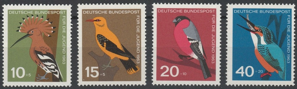 Germany 1963 Birds 4 MNH stamps