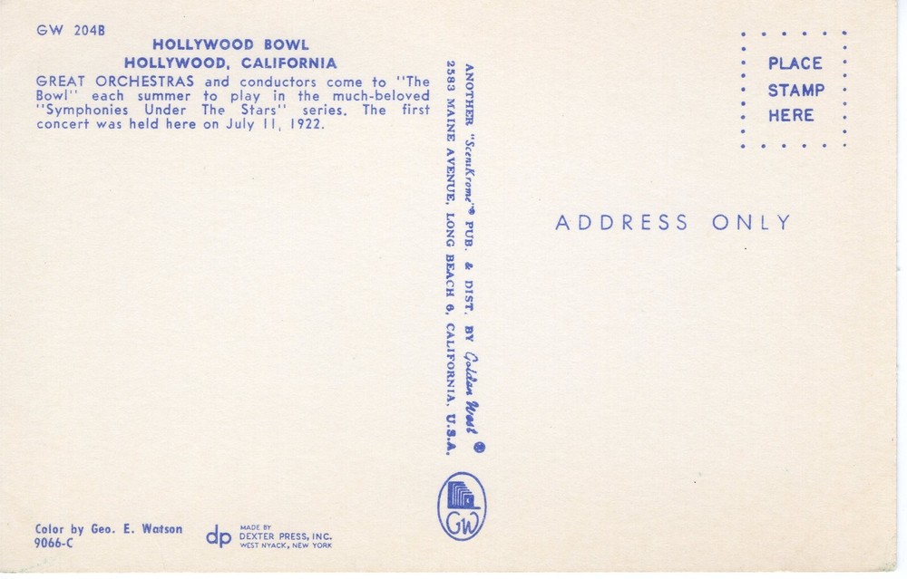 HOLLYWOOD BOWL, HOLLYWOOD, CA - PC6154