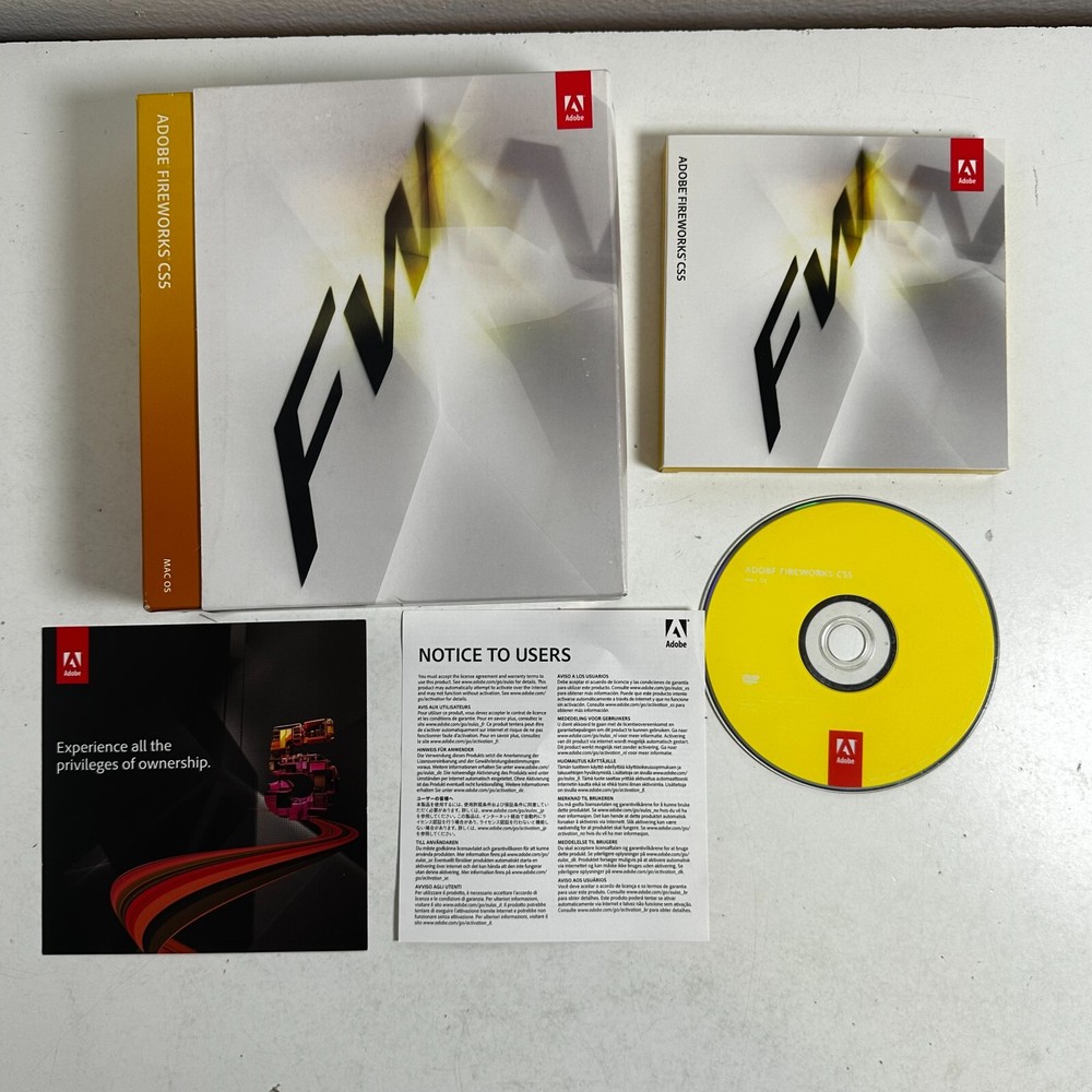 Adobe Fireworks CS5 Graphics & Editing DVD MAC OS Video and Audio Software AS IS