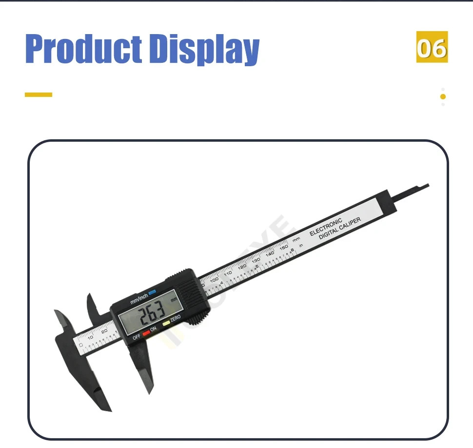 Digital Caliper Electronic Plastic Calipers Vernier Measuring Tools with LED