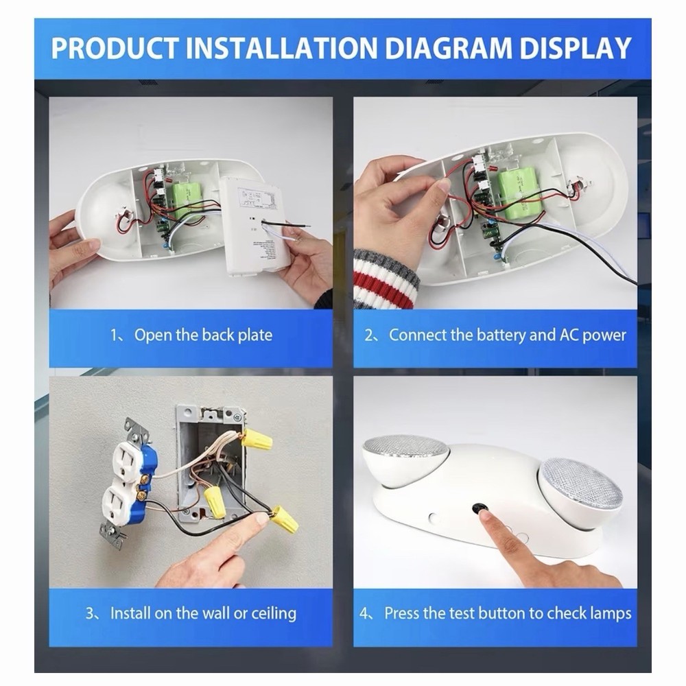 LED Emergency Lights with Battery Backup
