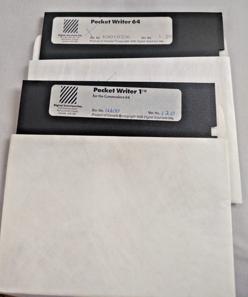 Commodore 64 Pocket Writer 64 Disks And Reference Guide
