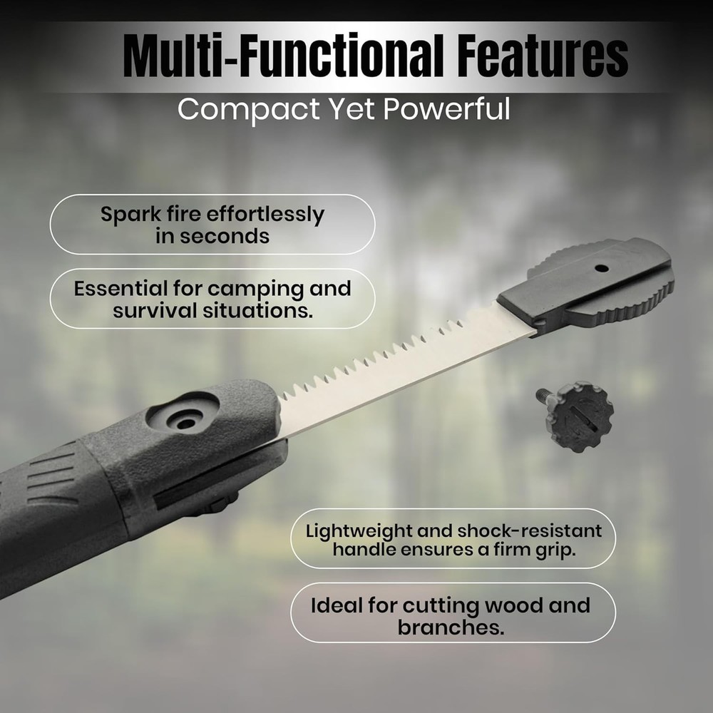 17.5" Multi-Function Hiker’s Hatchet with Saw, Hammer Fire Starter Outdoor Tool