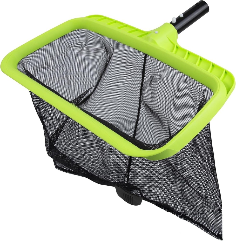 Pool Leaf Skimmer Net Reinforced Frame Deep Rake Plastic Edge Easy Clean Supp...