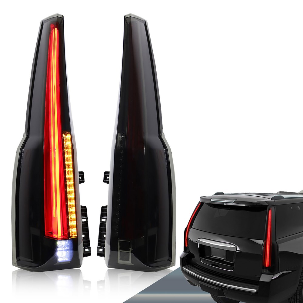 2X Smoked LED Tail Lights GMC Yukon 2015-2020 Cadillac Escalade style Rear Lamps