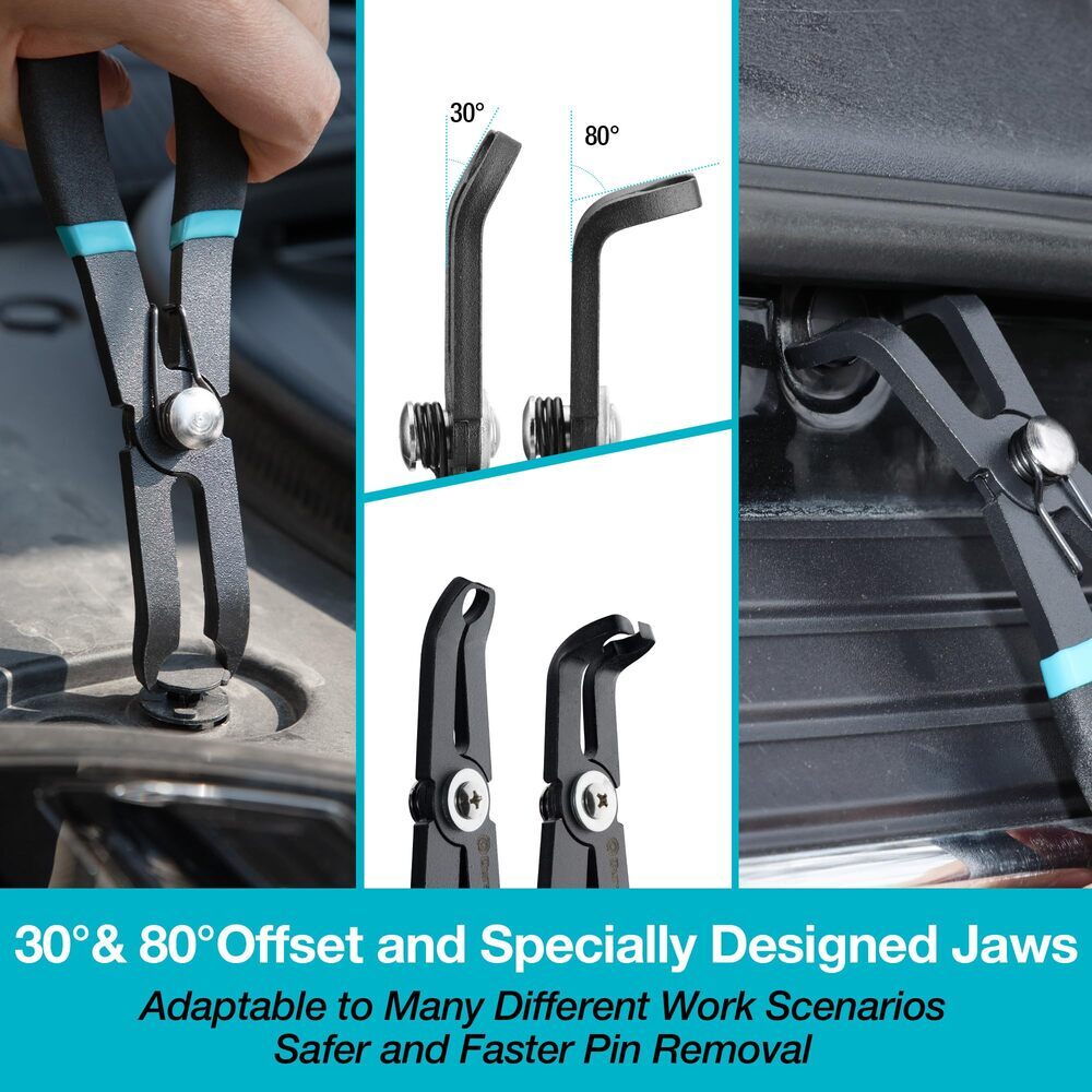 DURATECH 2-Piece Push Pin Pliers Set Auto Clip Removal Tool Kit for Removing