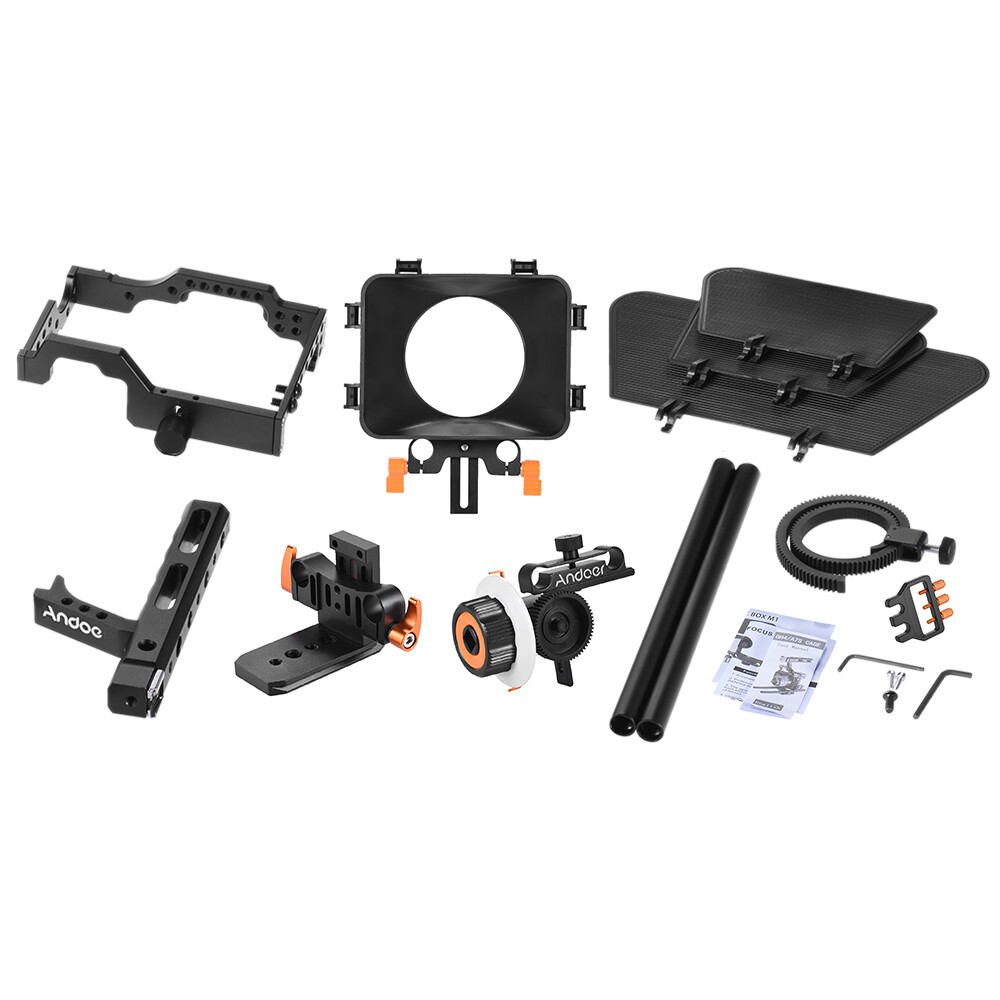Video Cage Rig Kit Film Making System Matte Box Handle Rod R8B9
