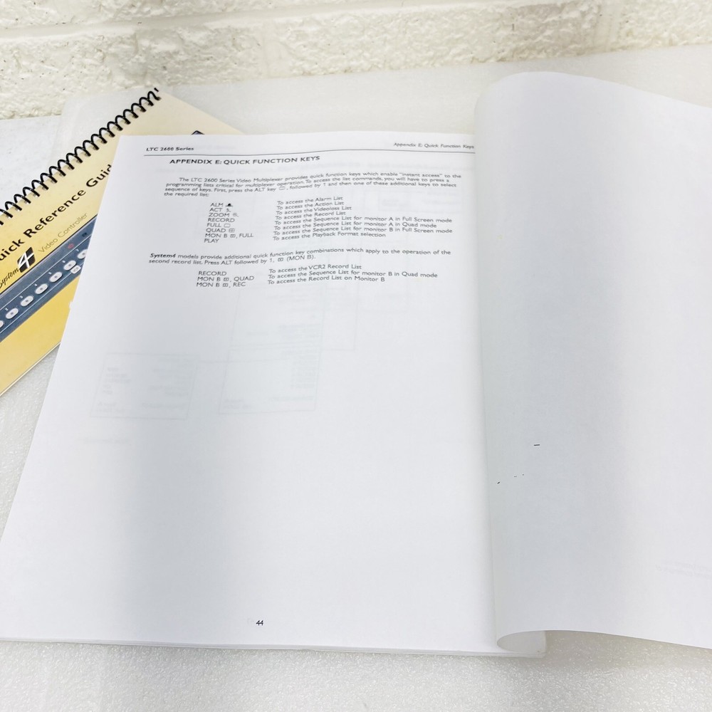 Philips LTC2600 Video Multiplexer Instruction Manual & Quick Reference Guide