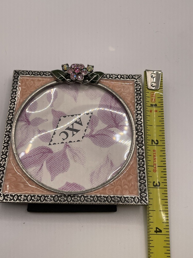 Small Square Frame Pink Rhinestones AXC Table