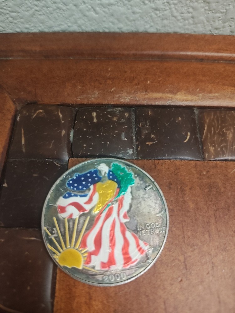2000 Painted Walking Liberty Silver 1 oz American Eagle $1