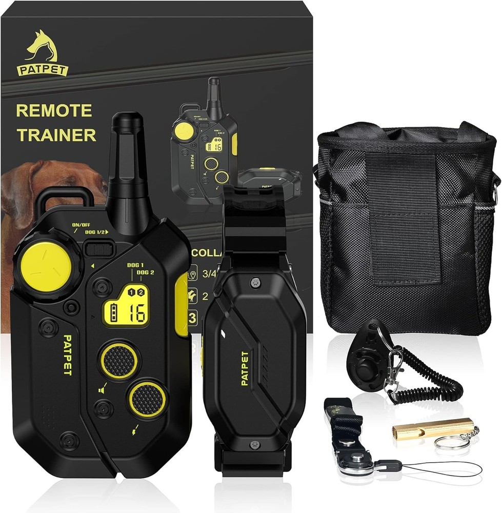Professional E-Collar 3/4 Mile Range 2 Channels 3 Modes Rechargeable Black Green