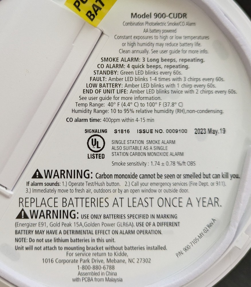 Kidde Smoke & Carbon Monoxide Detector, Battery Powered, LED Warning Indicators