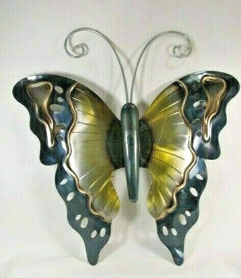 Butterfly hand painted metal wall art home decor (C)
