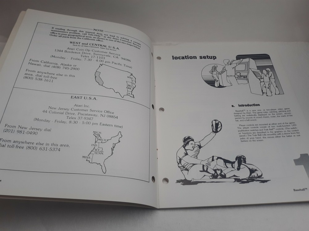 Baseball Video Arcade Game Operation, Maintenance, & Service Manual, Atari