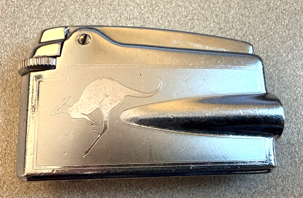 Ronson Varaflame Vintage Lighter With Kangaroo Untested AS IS