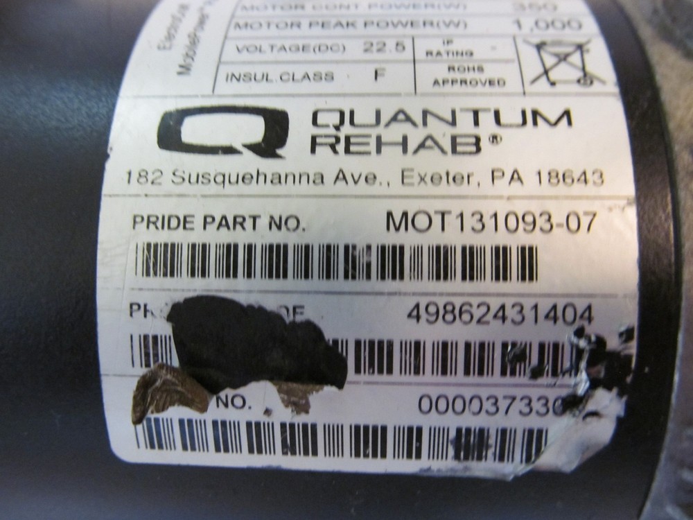 Right Motor From Rival Quantum Wheelchair