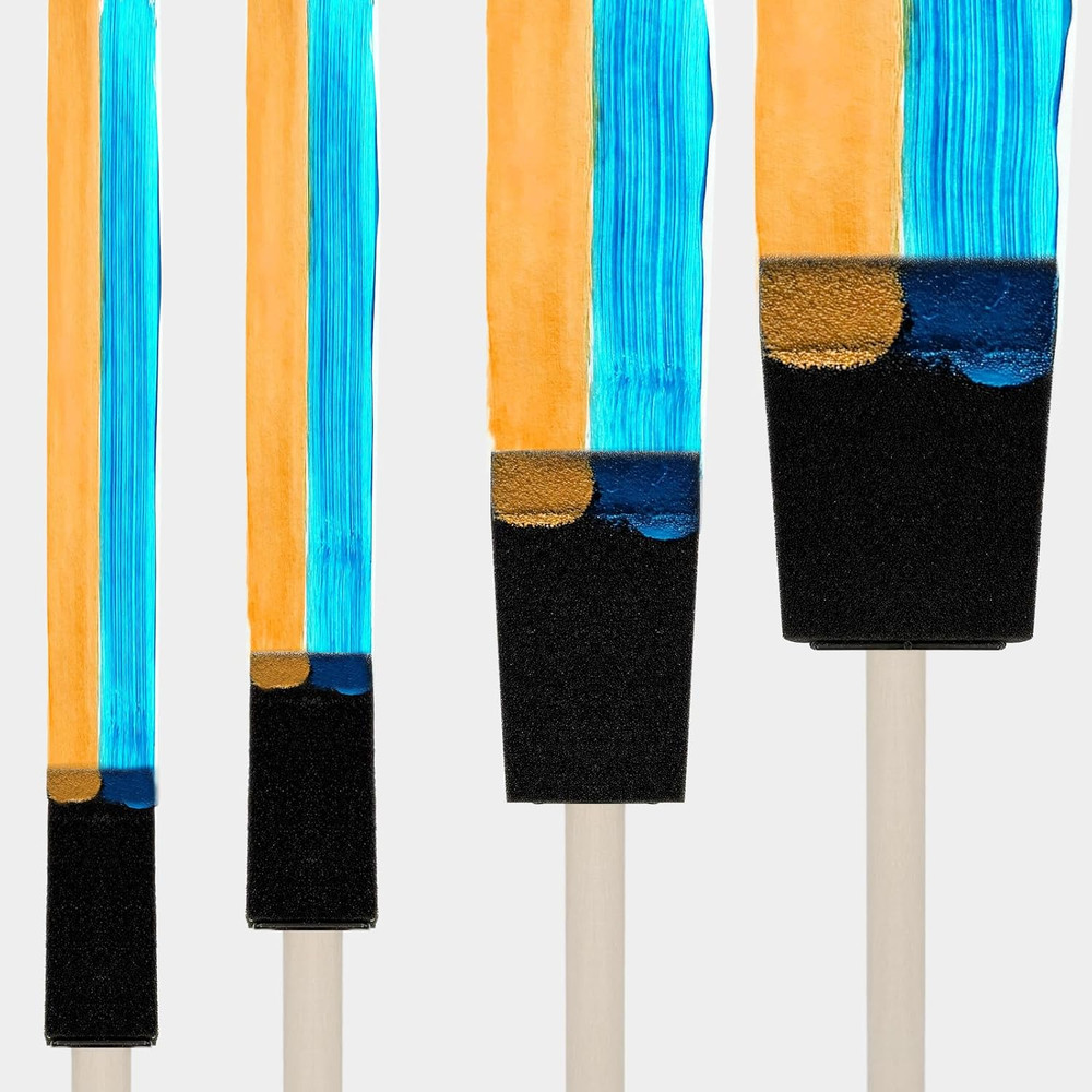 Foam Brush 25pcs with High Density Foam for Multi Project(1/2", 1", 2", 3")