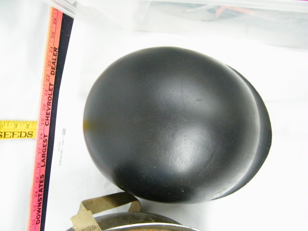 Vintage WWII Helmet & Turtle Shell Liner Front Seam