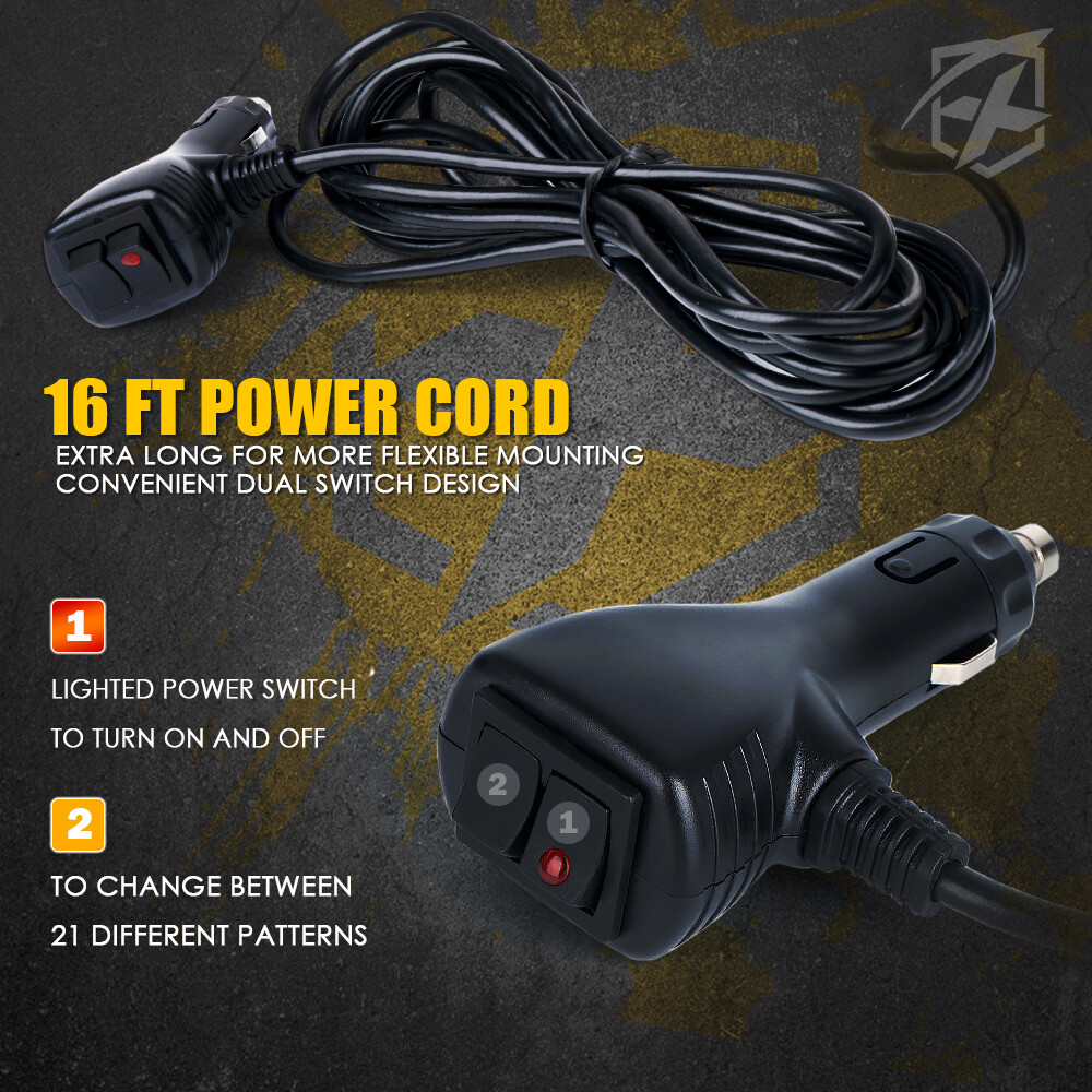 Xprite Amber 32 LED Strobe Light Bar Rooftop Double Side Flash Emergency Warning