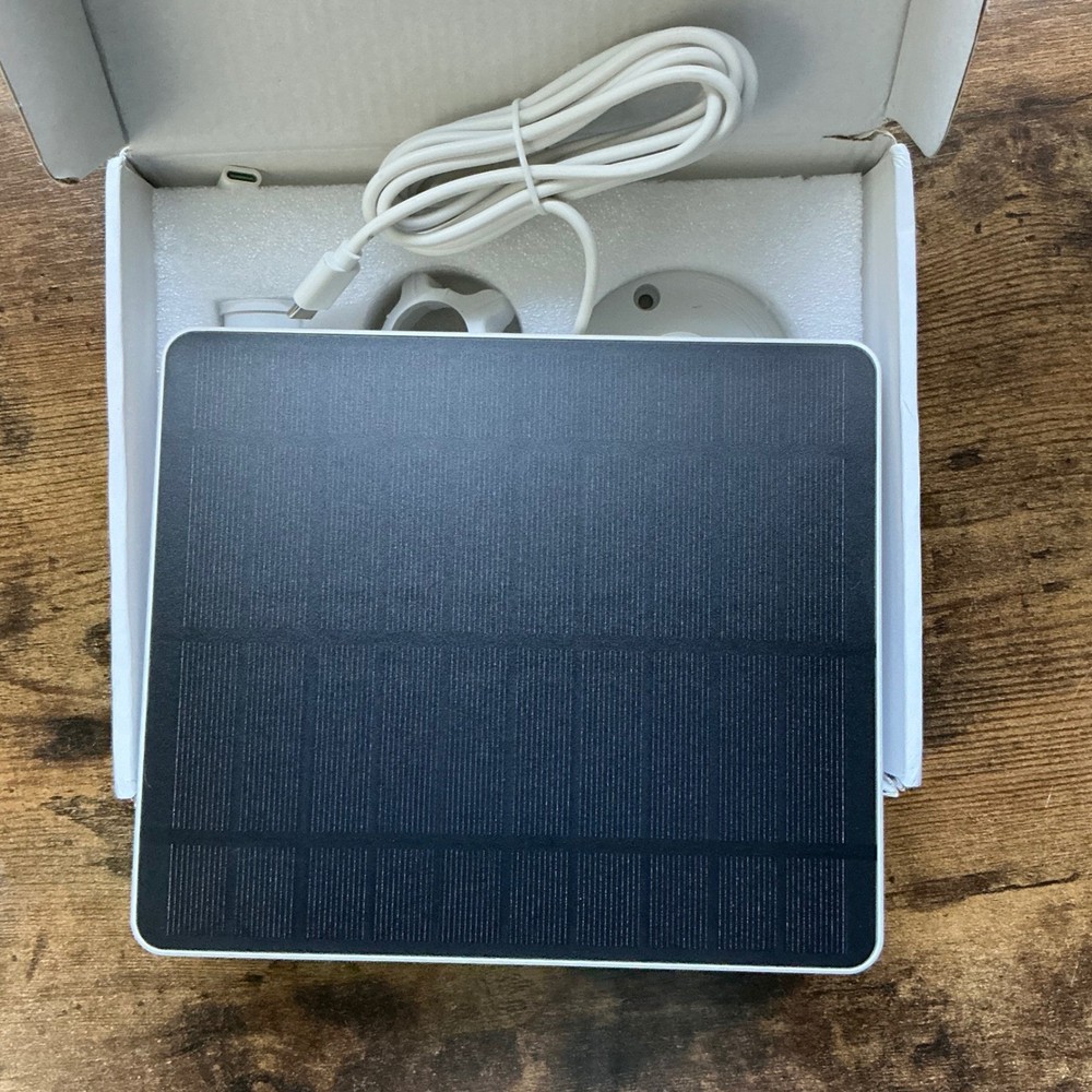 Solar Panel Kit for Security Camera Waterproof USB-C 360 Rotatable White