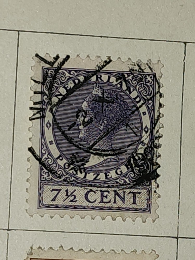Foreign Netherlands 7 1/2c Stamp Used - #H455