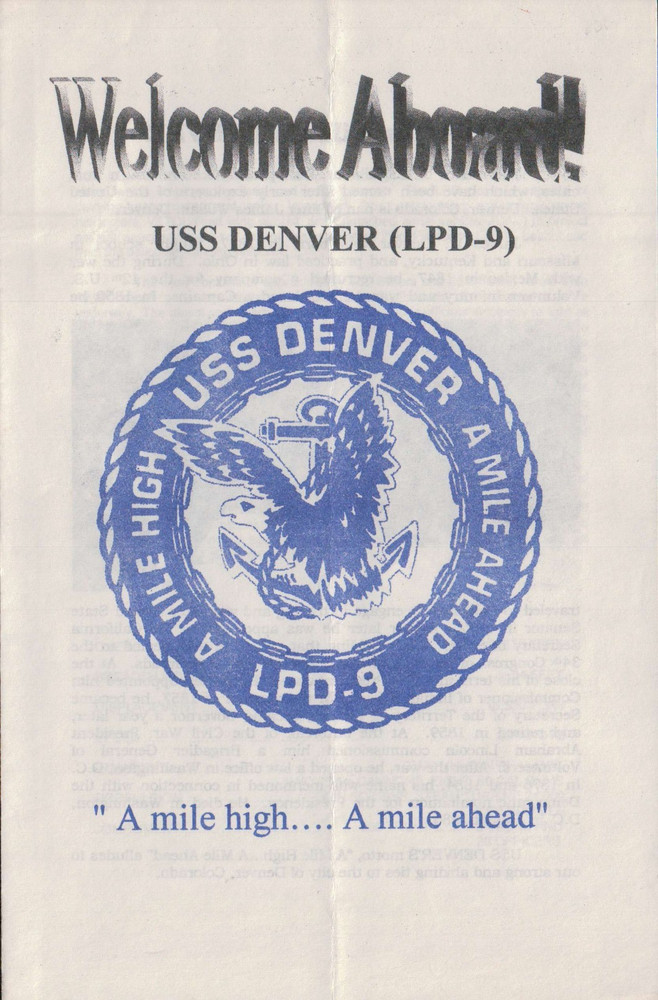 USS Denver LPD 9 Welcome Aboard pamphlet