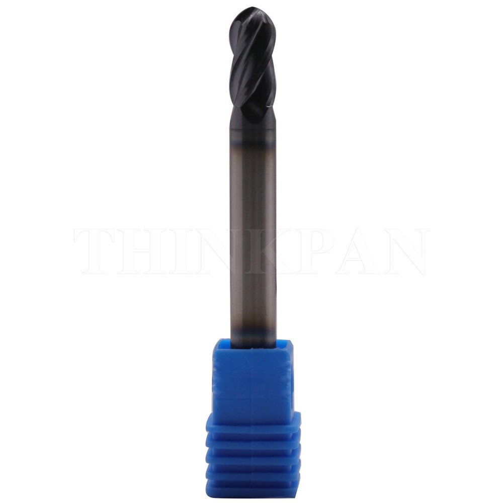 5Pcs 1/4" 4 Flute Solid Carbide Ball Nose End Mill - Double End - AlTiN Coated