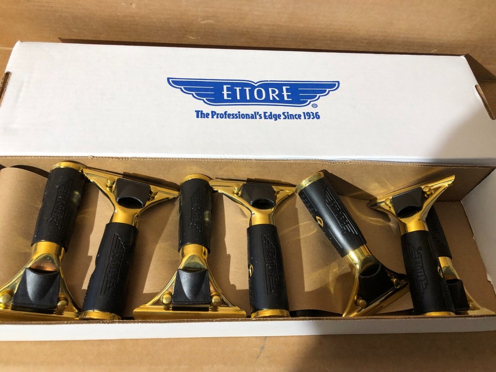 12 Ettore Quick Release Solid Brass Handle Window Cleaning & Washing Squeegee