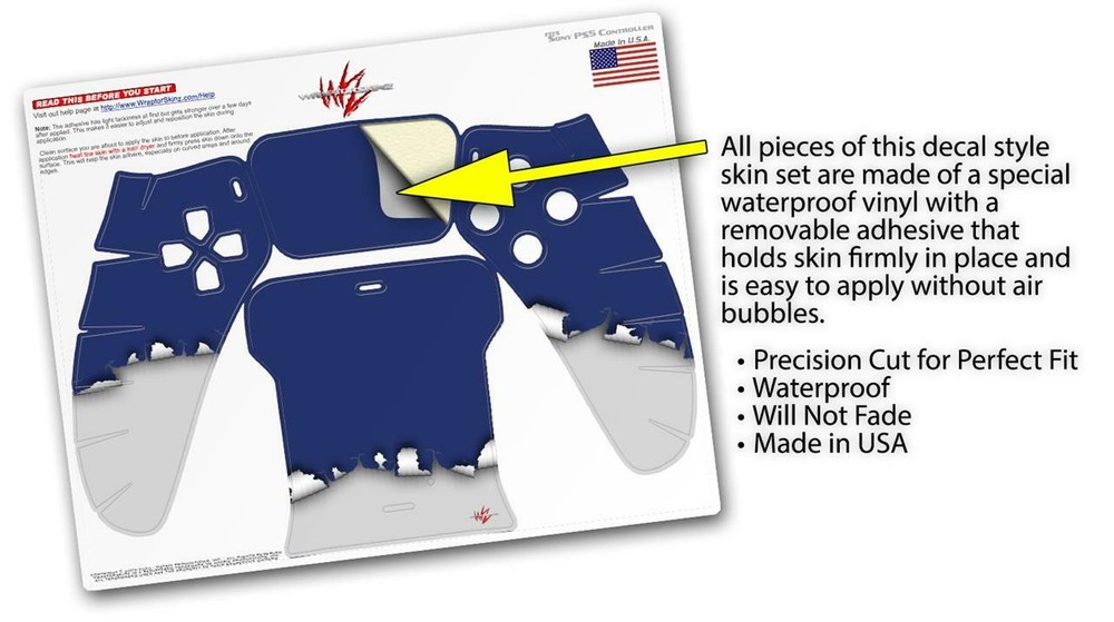 Skin Sony PS5 Controller Ripped Colors Blue Gray