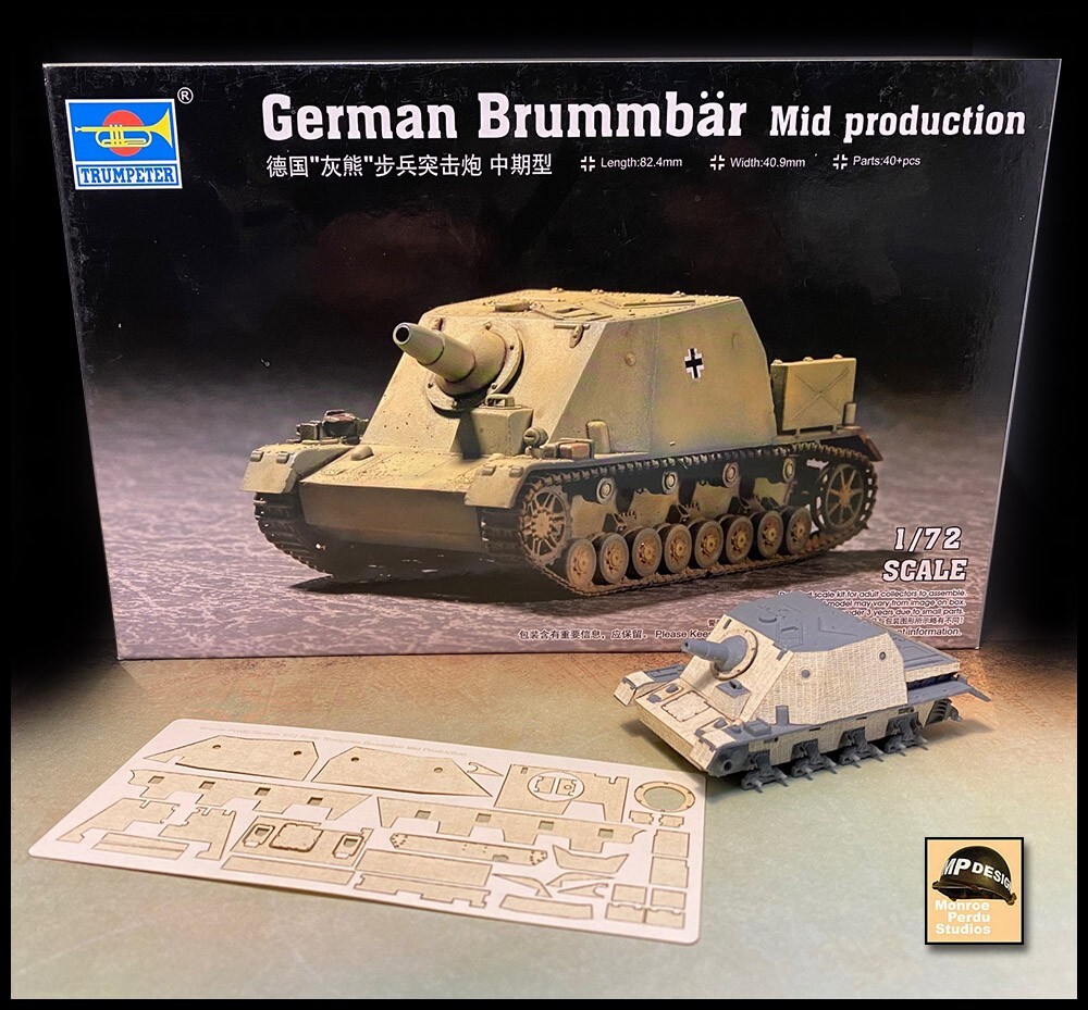 1/72 Scale Laser Etched Zimmerit for Trumpeter Brummbar Monroe Perdu Studios