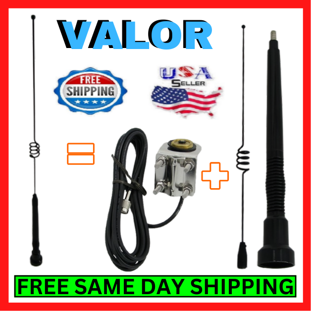 Valor Elevated Feed Mirror Mounting Kit Motorola Style Cellular Antenna w/ Cable