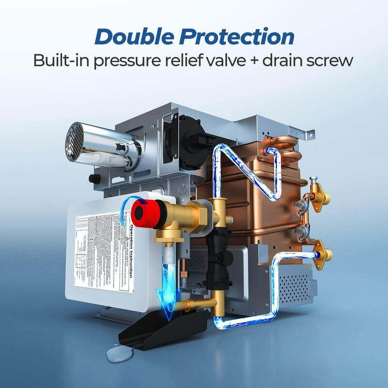 15x18"Door RV Tankless Water Heater, for All RVs Propane 48,000BTU 2.5GPM