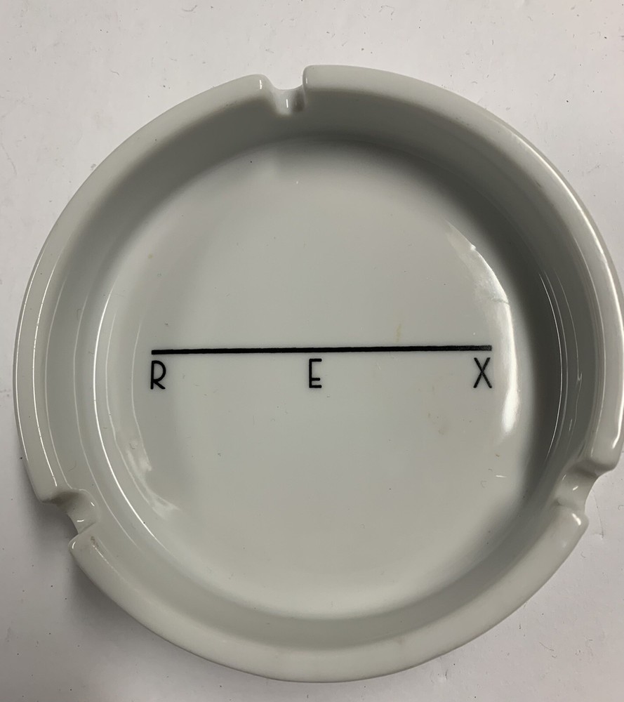 REX ASHTRAY WHITE CERAMIC MCM Black / white