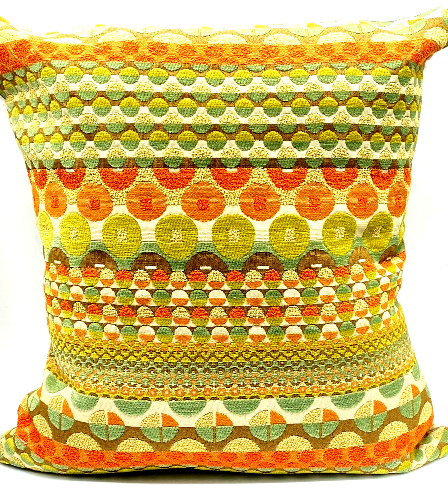 Multicolored Textured Geometric Pattern Pillow Sham Size 18 x 18 Envelope Close