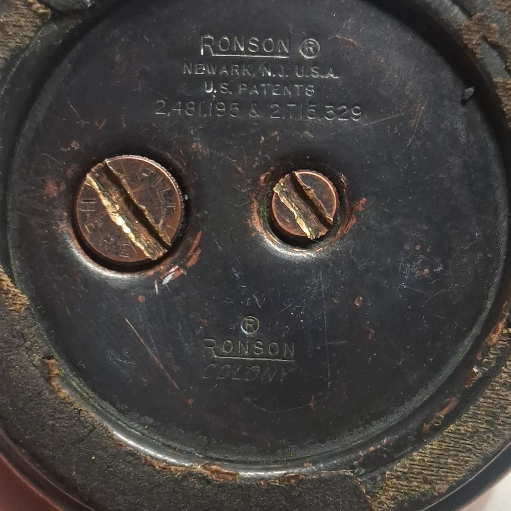 Ronson Vintage Table Lighter Copper Finish with Clover