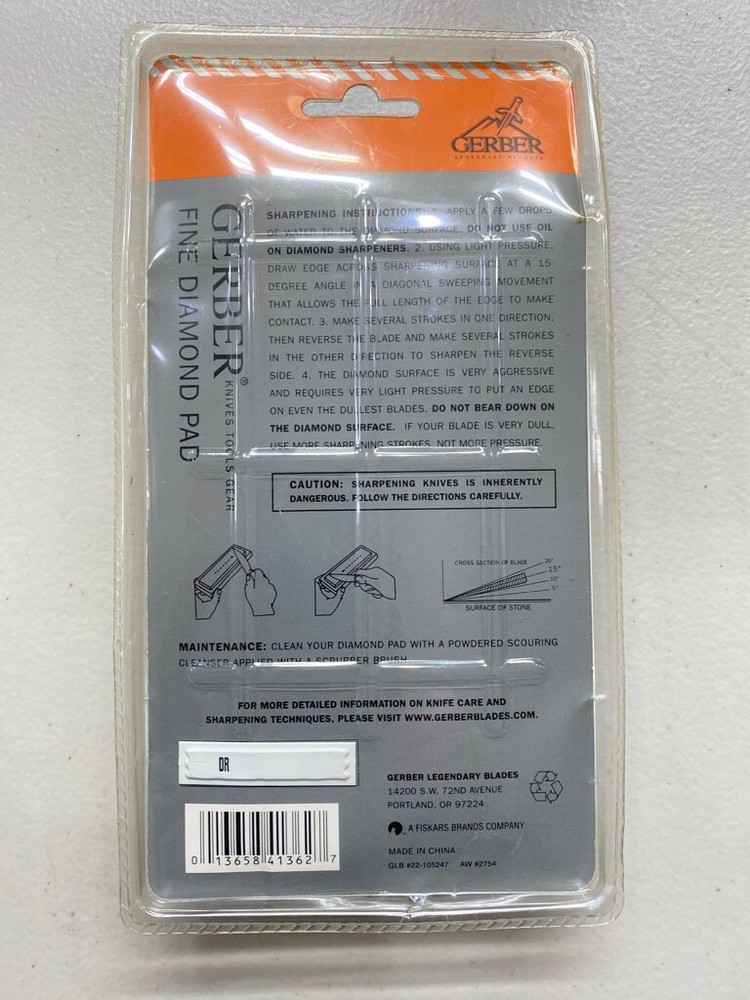 Gerber 22-41362 6"x 2" Diamond Sharpening Pad, Fine Grit