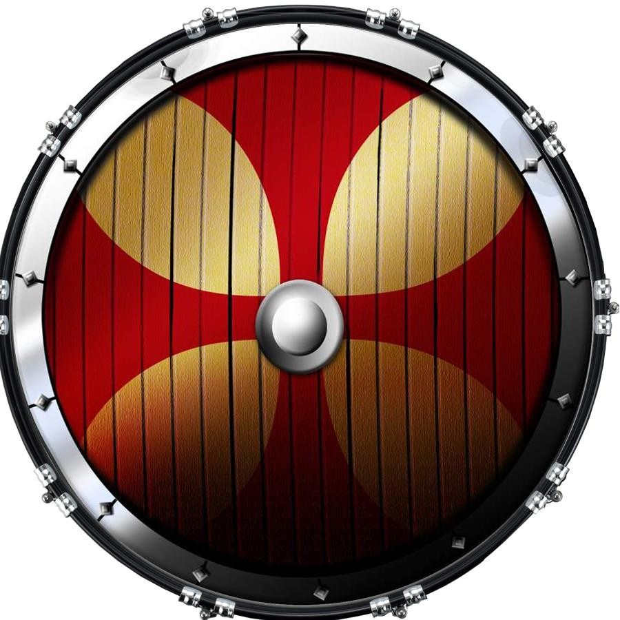 20" Custom Bass Kick Drum Front Head Graphic Graphical Viking Shield 1