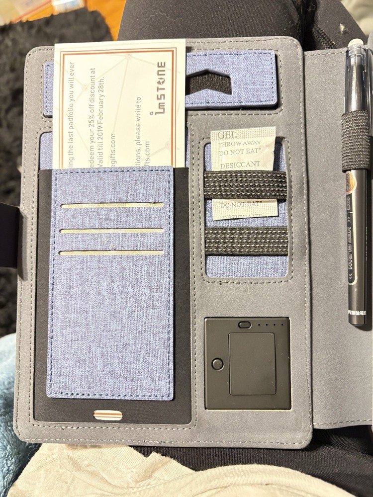 Imstone Wireless Charging Padfolio Portable Notebook Organizer 8000 Mah