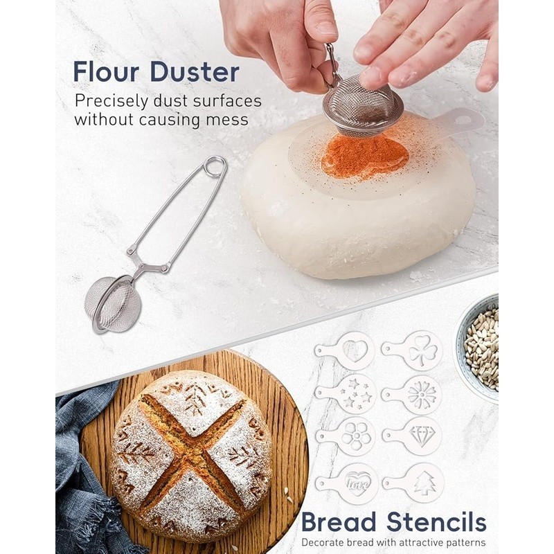 Sourdough Starter Kit Complete Bread Making Tools Measuring Set Dough Whisk New