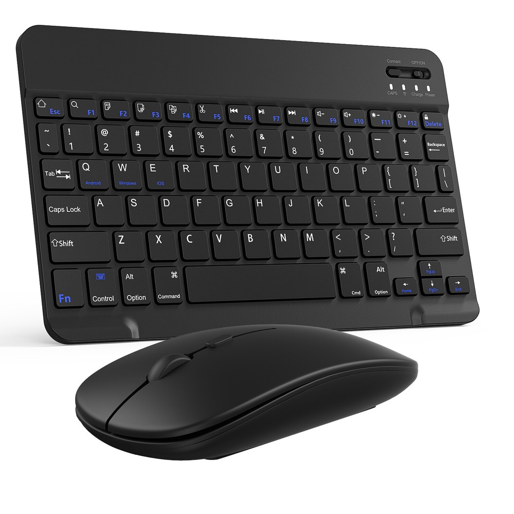 Rechargeable Wireless Bluetooth Keyboard and Mouse for iPad, Laptop, Mac, and PC