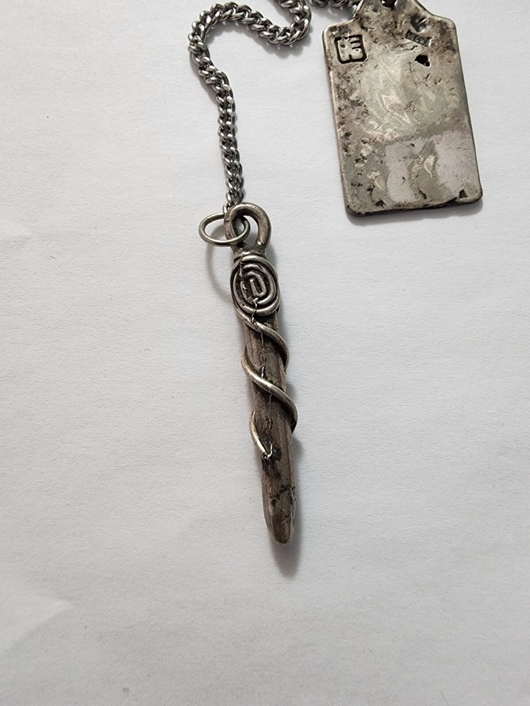 Handmade Sterling Silver Pendulum - Labyrinth Design 2