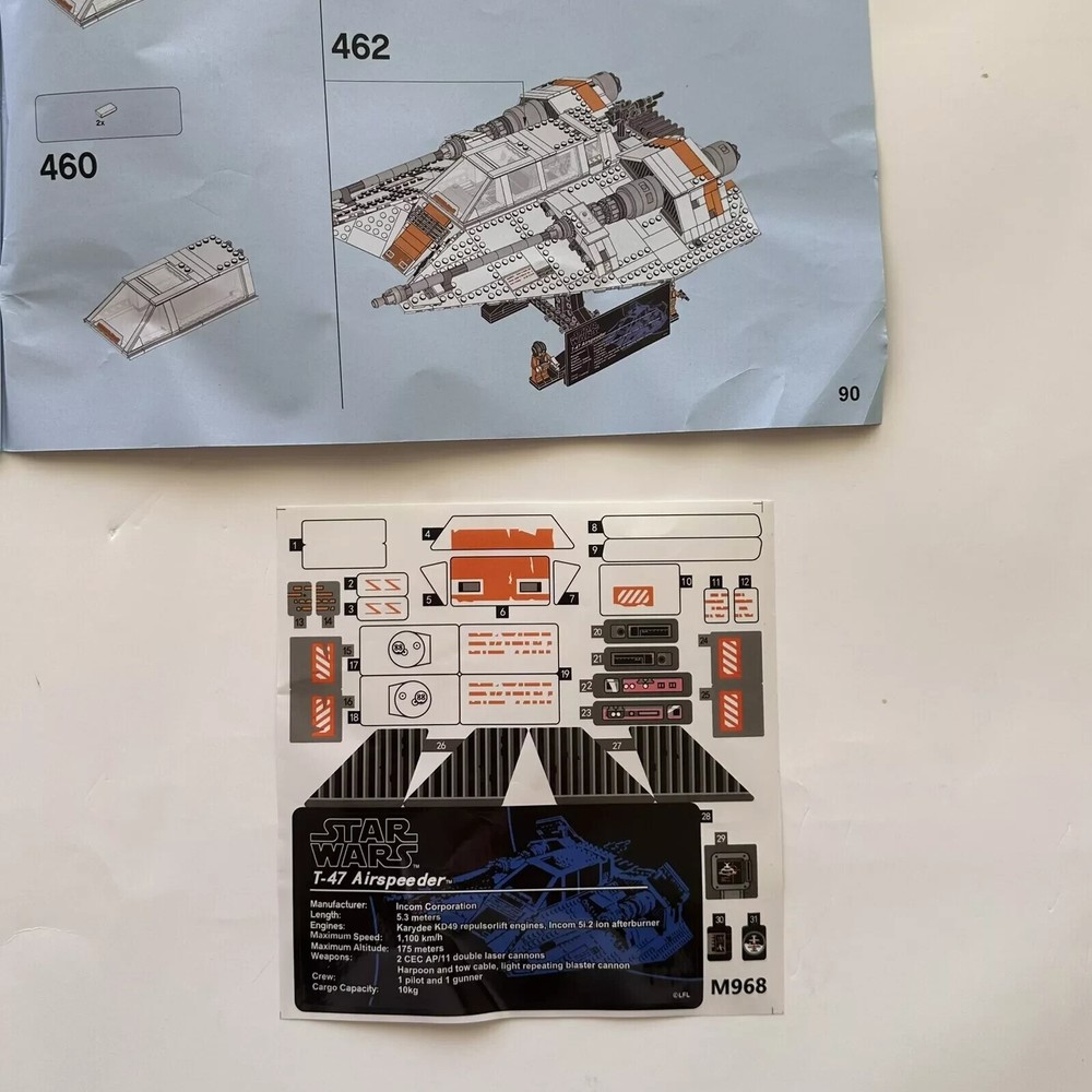 REPLICA (75144) Star Wars 1703pcs Snowspeeder 724pcs NEW
