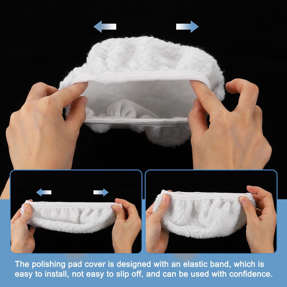 5"-6" Car Polisher Bonnet Buffing Pad Lamb's Wool, White