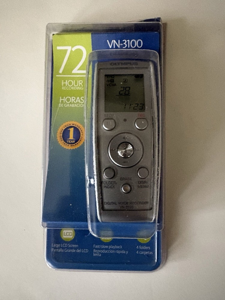 Olympus Vn-3100 Handheld 72 Hour Digital Voice Recorder Open Package Tested